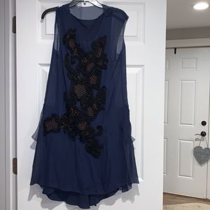 3.1 Phillip Lim Navy Silk Knee-Length Dress 👗 Size M / 6 🤩 MC